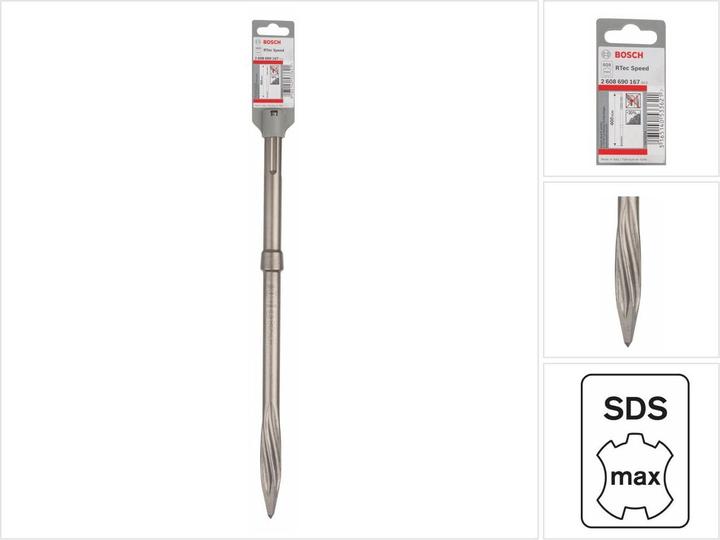 Immagine prodotto Bosch Professional Zubehör Scalpello a punta PRO SDS max-5C, 400 mm (400 mm)
