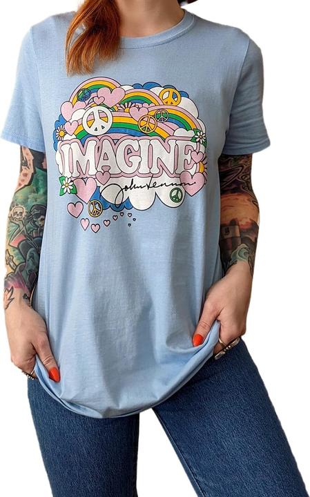Universal Textiles Womens/Ladies Rainbows, Love & Peace Cotton T-Shirt