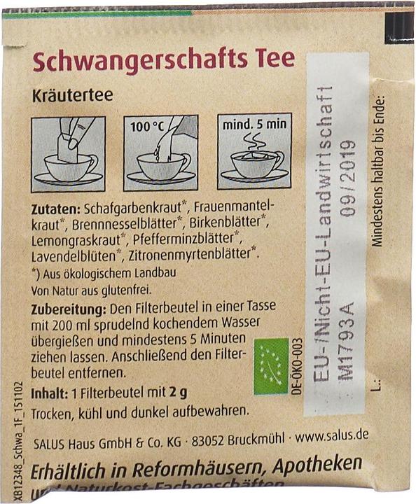 Actual product image Salus Pregnancy tea organic teas (64 g)