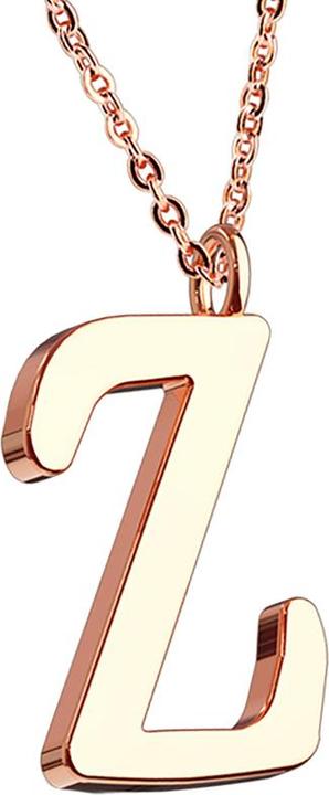 Actual product image Star Piercing Rose gold chain pendant letter Z (Surgical steel 316L, without brass)