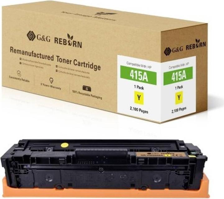 Produktbild G&G Toner ersetzt HP 415A Kompatibel Gelb 2100 Seiten Reborn remanufactured 212 (Y)