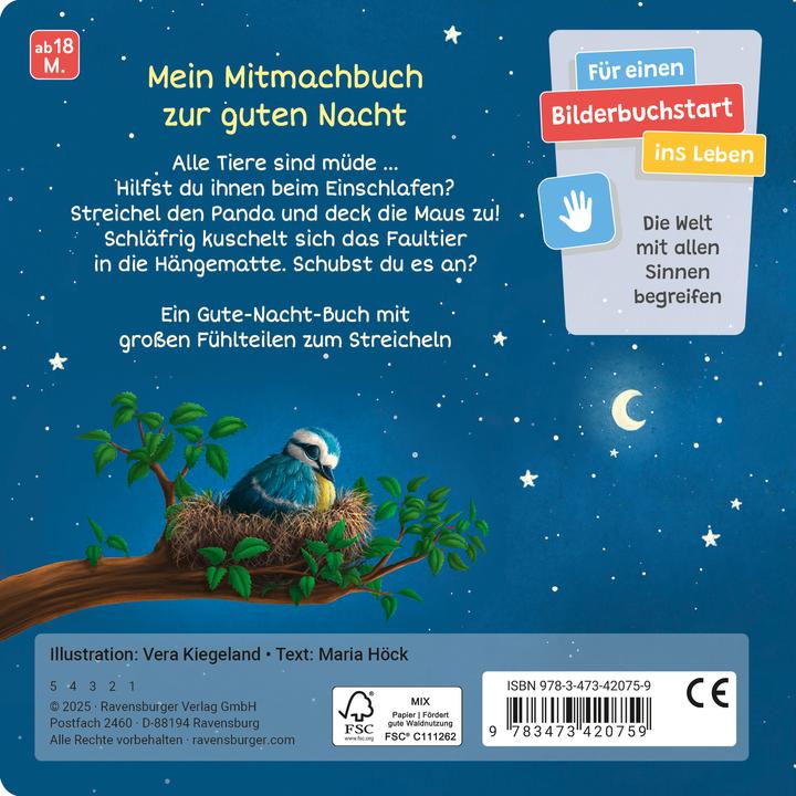 Immagine prodotto Ravensburger Sono stanco, rimboccami le coperte - un libro pratico per accarezzare, cullare e coccolare (Tedesco)