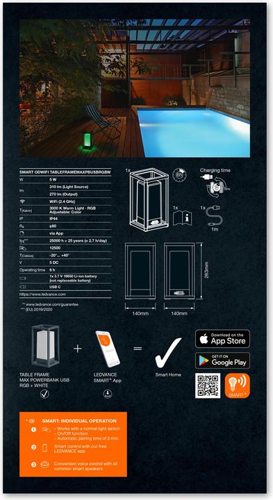 Produktbild Ledvance Smart+ Table Frame Maxi Multicolor (310 lm, IP44)