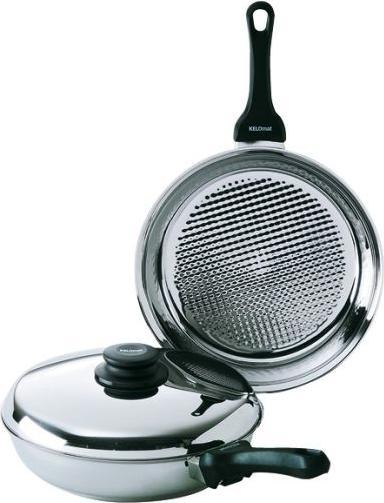 Immagine prodotto Kelomat Padella rotonda con coperchio (24 cm, Padella per friggere, Acciaio inossidabile)