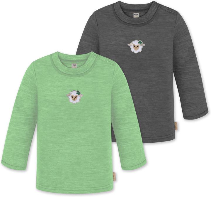 Produktbild Normani 2er Pack Baby Merino Longsleeve „Taupo" - 9473 (92)