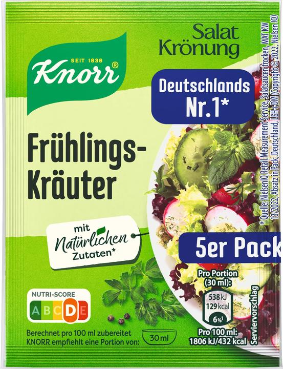 Produktbild Knorr Salatkrönung Frühlingskräuter 5er-Pack ergibt 450 ml (40 g)
