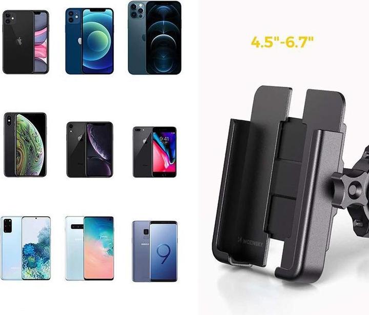 Image du produit Wozinsky metalinis dviračio telefono laikiklis, juodi Scooter (WBHBK3)