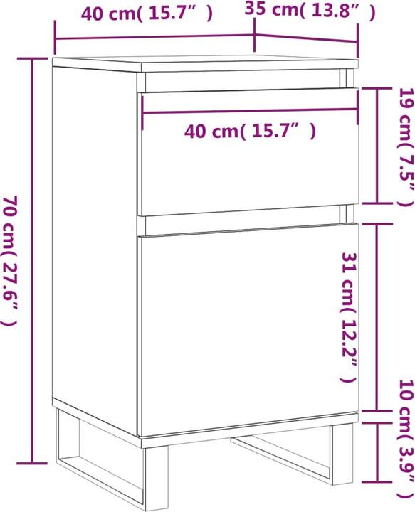 Actual product image VidaXL Waylan (40 x 35 x 70 cm)