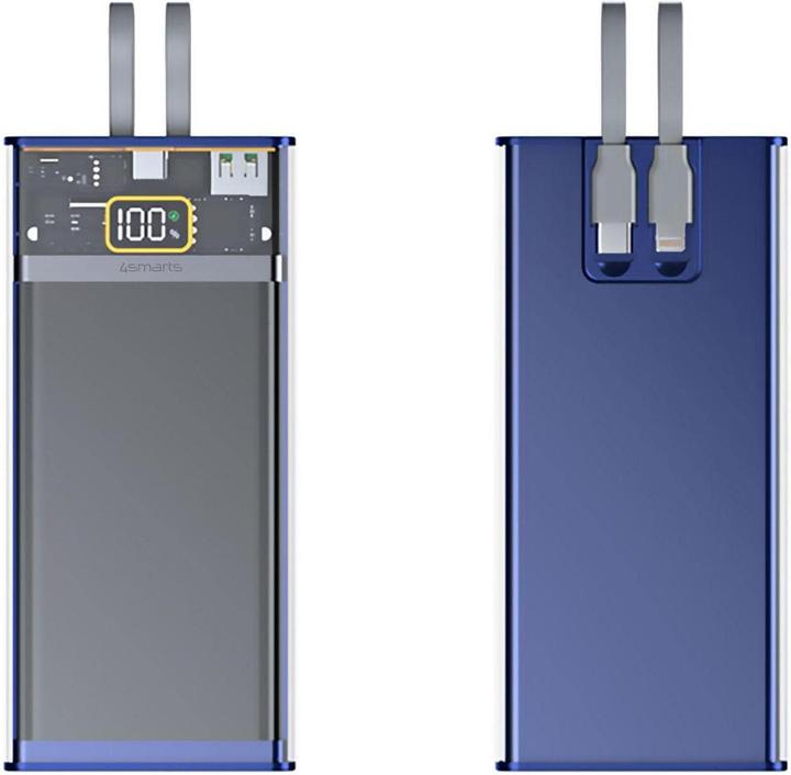Produktbild 4smarts Powerbank Lucid Dual Cord 10000 mAh (10000 mAh, 22.50 W, 37 Wh)