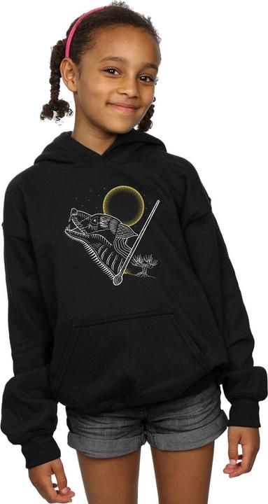Actual product image Girls Werewolf Line Art Hoodie (152, 158)