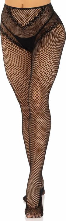 Actual product image Leg Avenue Fishnet Stockings Without Crotch Black (One size)