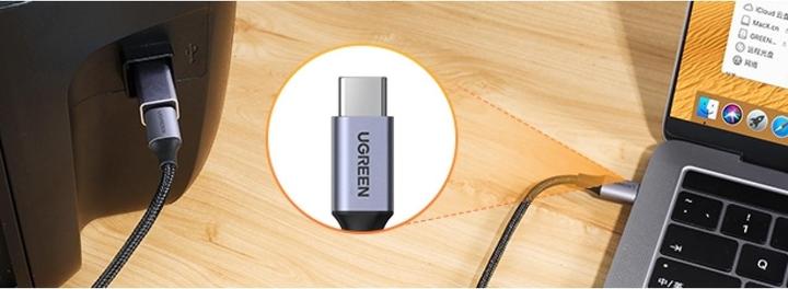 Actual product image Ugreen USB C to USB B 2.0 adapter for printer connect with USB-C (USB Type C, USB B)
