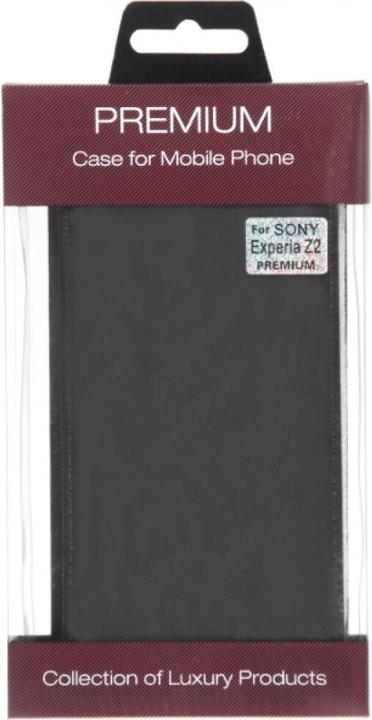 Actual product image OEM Slim Leather Flip Case for Sony Z2 - Black (Sony Xperia Z2)