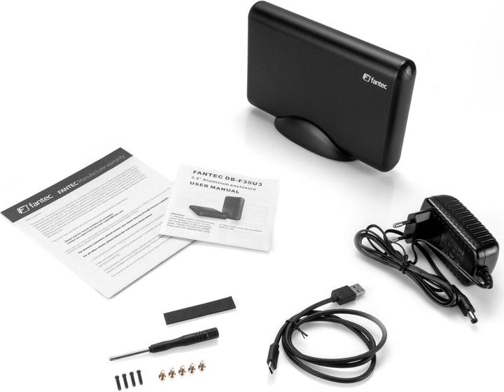 Produktbild Fantec DB-F35U3 Externes Festplattengehäuse aus schwarzem Aluminium (3.5")