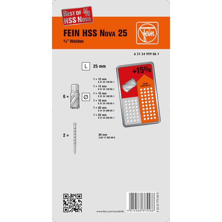 Actual product image Fein Core drill set 63134999061 1 S (12-22 mm)
