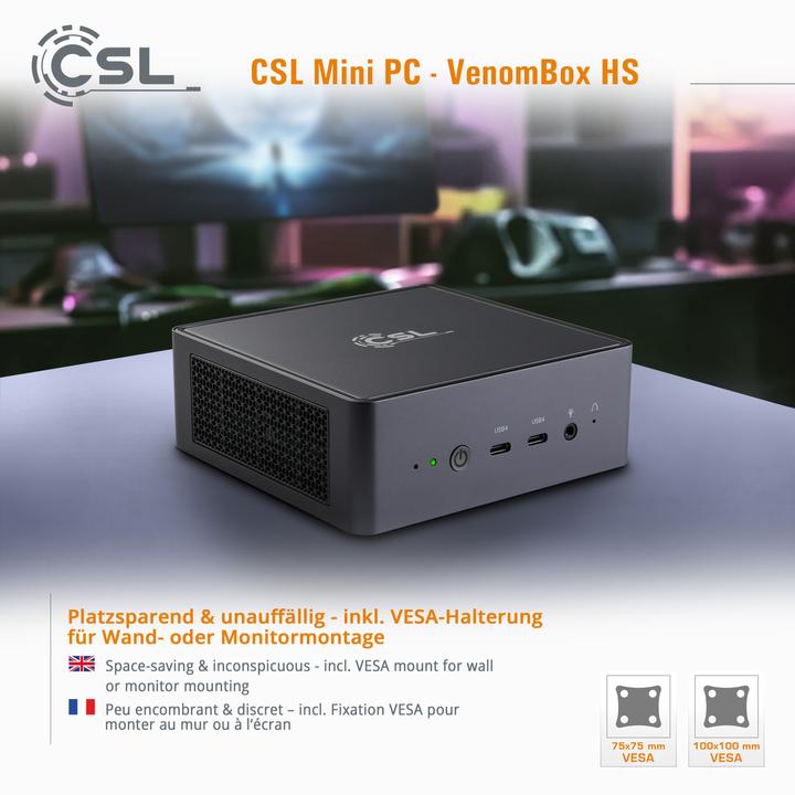 Immagine prodotto CSL VenomBox HS (AMD Ryzen 7 7840HS, 64 GB, 4000 GB, Radeon 780M)