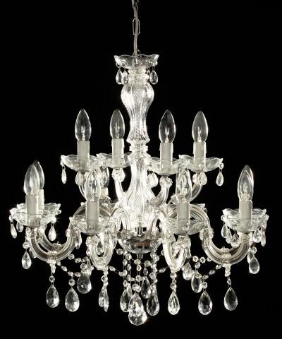 Immagine prodotto TL Lampadario a 12 bracci Ø60cm con cristallo SPECTRA® di SWAROVSKI®, color argento (60 cm)