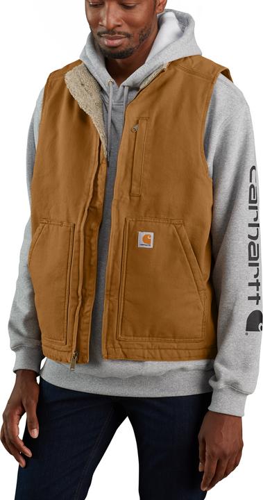 Carhartt Washed Duck Lin.Mock Neck Vest ® Brown Gr.S