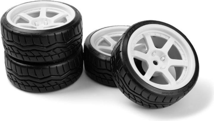 Produktbild HPI Falken Azenis Drift Reifen mit HRE C106 weiss Felgen 4Stk