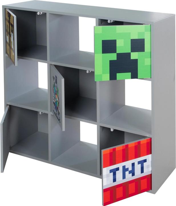 Image du produit Phoenix Minecraft Étagère 3 x 3 avec portes