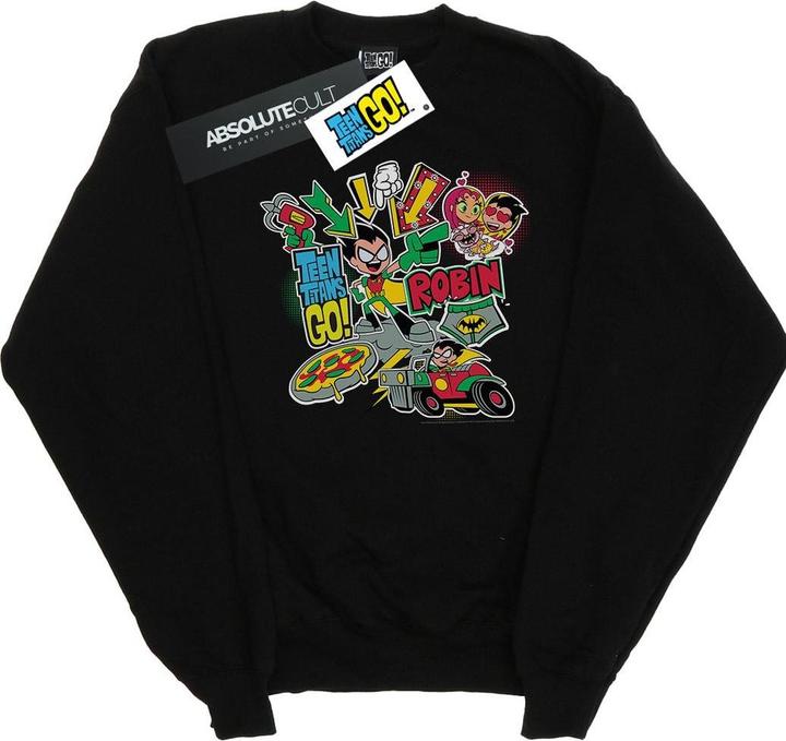 Actual product image Girls Teen Titans Go Robin Montage Sweatshirt (116)