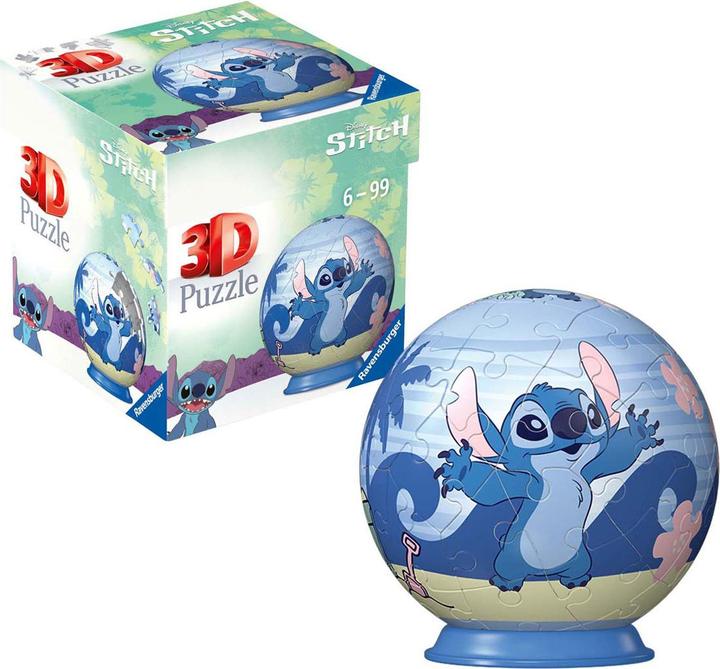 Actual product image Ravensburger 3D Puzzle 11597 - Puzzle ball Disney Stitch - for big and small Stitch fans aged 6 and over (54 pieces)