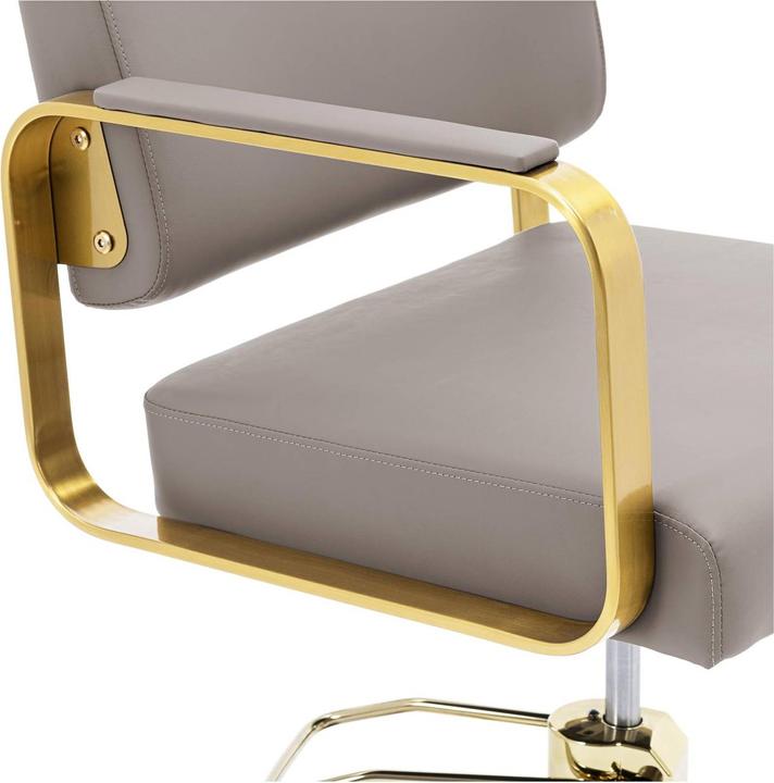 Actual product image Physa Salon Chair with Footrest - 900 - 1050 mm - 200 kg - Beige / Gold