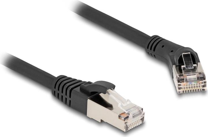 Actual product image Delock RJ45 network cable Cat.8.1 S/FTP plug 45ï¿½ angled to the right to plug straight up to 40 (S/FTP, CAT8.1, 2 m)