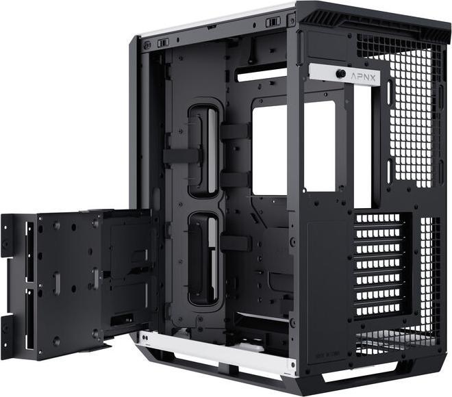 Produktbild APNX V1 PC-Gehäuse, Midi-Tower, ATX, Tempered Glass - schwarz / weiss (ATX)