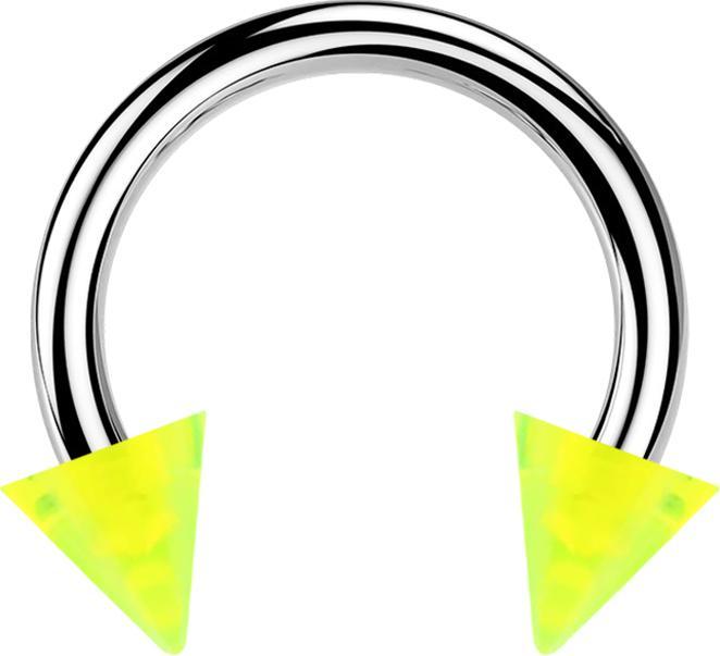 Immagine prodotto Star Piercing Micro Circular Barbell silber mit zwei Cones grün transparent (senza ottone, Acciaio chirurgico 316L, Acrilico)