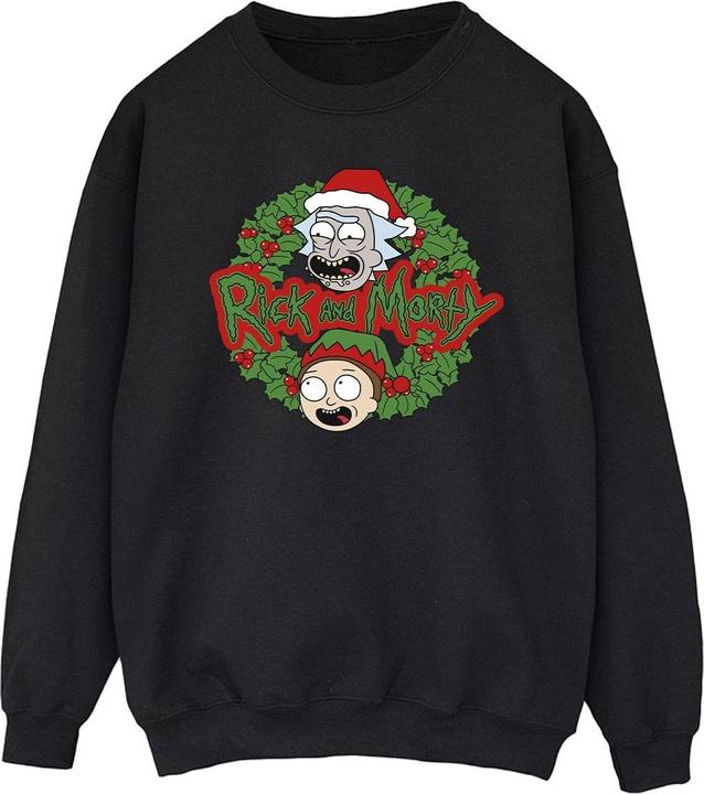Rick And Morty Christmas Wreath Sweatshirt (XL)