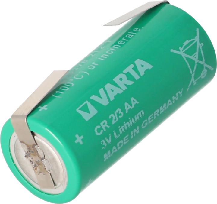 Produktbild Varta Batterie CR2/3AA, 6237 mit Lötfahne U-Form, 6237301301 (1 Stk., 2/3 AA, 1350 mAh)