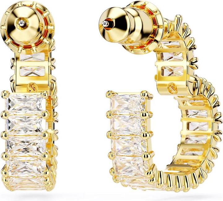 Image du produit Swarovski Matrix Créoles Baguette Taille Coeur Petit Or Blanc (Métal Swarovski)