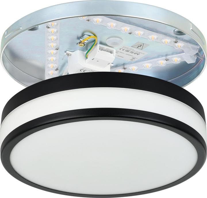 Image du produit EGLO 900846 LED PALERMO LED Applique/plafonnier 3x5,7W Ø300mm Noir Blanc Blanc Chaud IP44 (2100 lm)