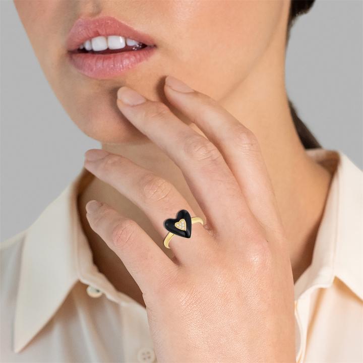 Produktbild Glanzstücke München Damen Herz Sterling Silber Zirkonia Gelbgold - 33806 (50, 925 Silber)
