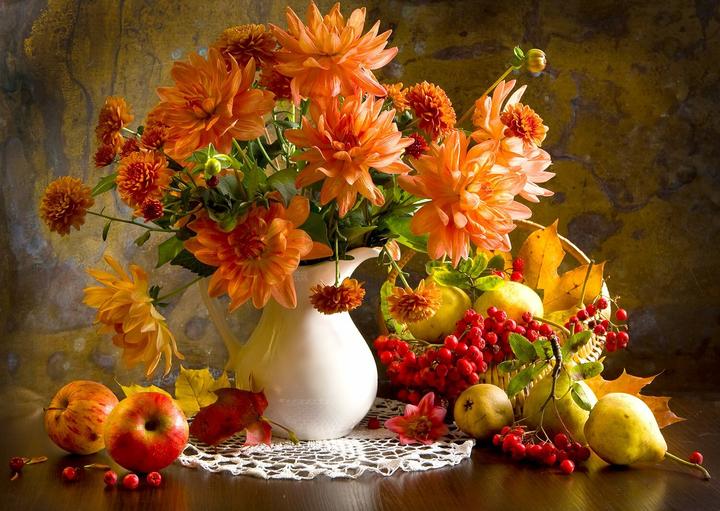 Produktbild Enjoy Puzzle ENJOY-1233 - Still Life with Orange Dahlias, Puzzle, 1000 Teile (1000 Teile)