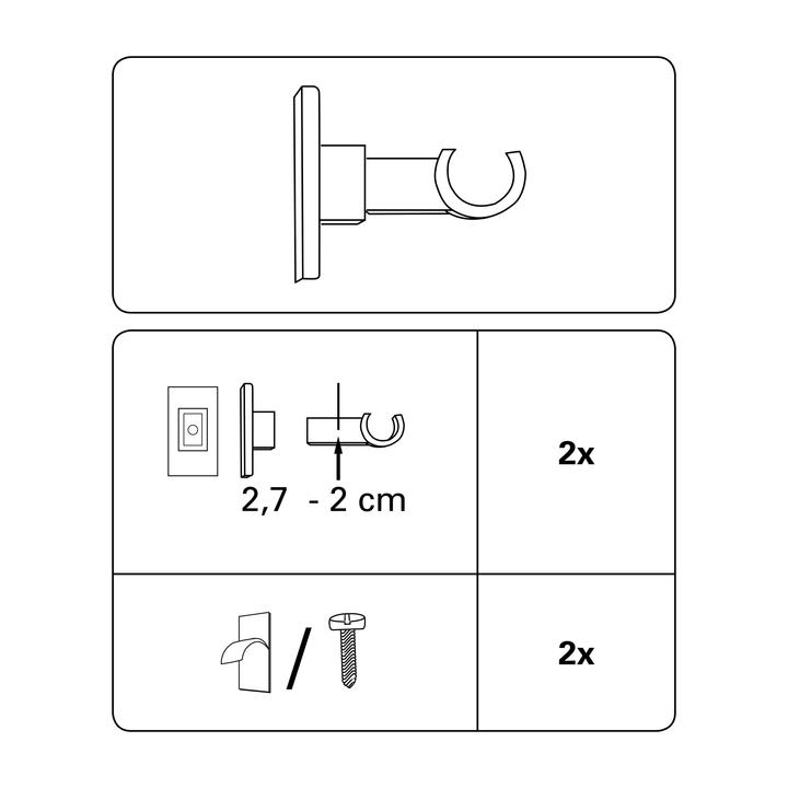 Image du produit Gardinia Support pour barres de café California Ø 10/12 mm 2,7 cm