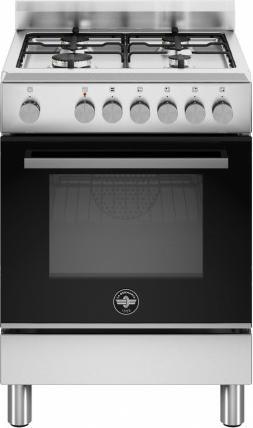 La Germania Bertazzoni Futura FTR664EXV/24 cucina Elettrico Gas Nero, Acciaio inox A