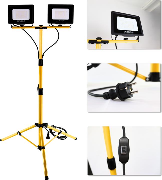 Produktbild Luxula LED Baustrahler mit Stativ (10000 lm, IP65)