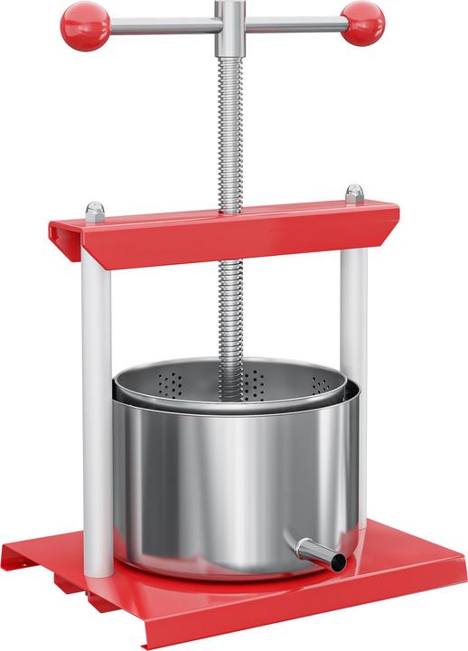 Produktbild Wiltec Obstpresse Weinpresse Stahl 6L Edelstahlkorb Fruchtpresse Beerenpresse