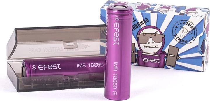 Image du produit Efest Accu Purple IMR 18650 puissance maximale de 35A (Flat Top), y compris boîte de protection de l'accu (1 pcs, 18650, 3000 mAh)