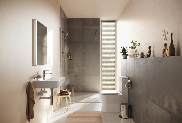 Produktbild hansgrohe EluPura Original S Stand-WC Set, 365x640mm, AquaChannel Flush, inkl. Spülkasten und WC-Si