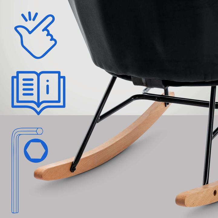 Image du produit CLP fauteuil à bascule Sanka velours, noir