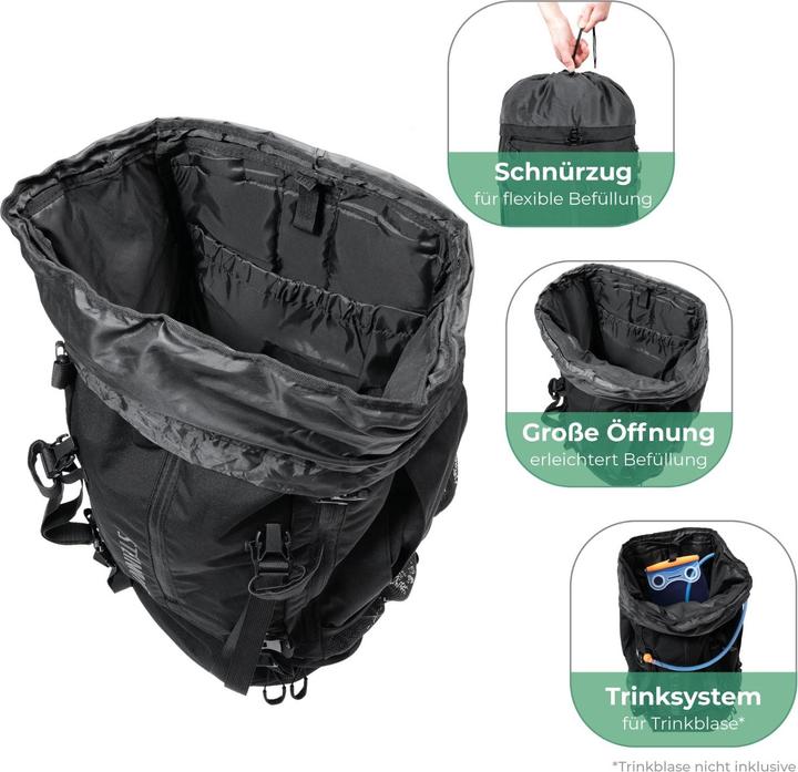 Image du produit Steinwood Trekkingrucksack 70L, Wanderrucksack, wasserabweisend mit Regenhülle (70 l)