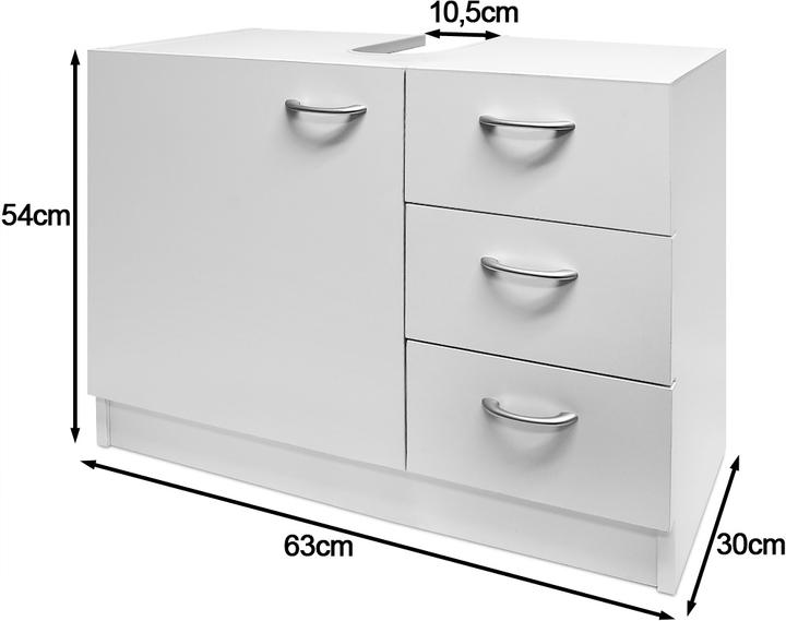 Image du produit Casaria Meuble sous-vasque (63 x 30 x 54 cm)