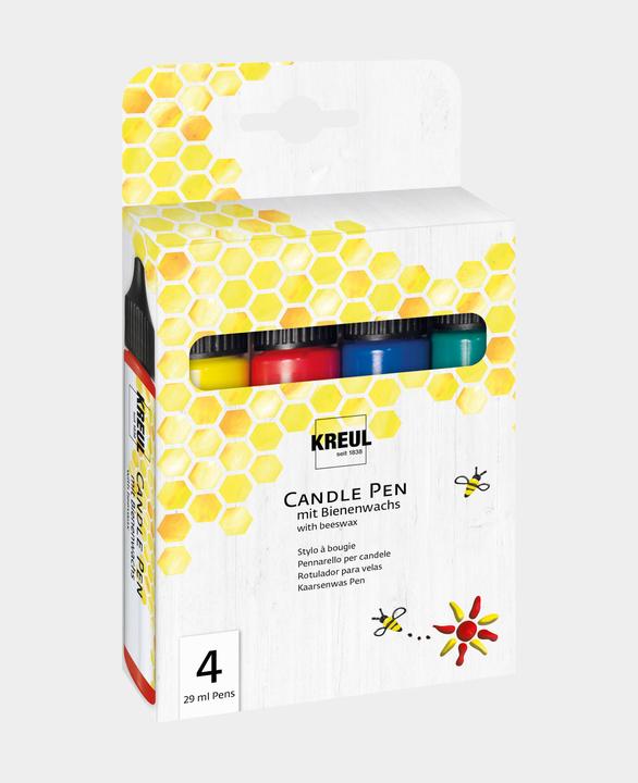 Productafbeelding Kreul Kaarsenpen set van 4, waskleur (Geel, Blauw, Groen, Rood, 116 ml)