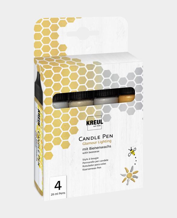 Actual product image Kreul Candle Pen Set of 4, Wax Colour (Gold, Silver, Glitter gold, Glitter Silver, 116 ml)