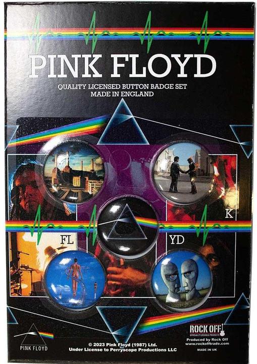 Produktbild Pink Floyd Plattenhülle Abzeichen 5erPack Kunststoff Metall