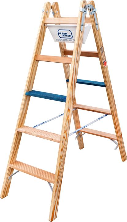 Actual product image Iller 2104-7 Wooden stepladder steps ERGO Plus 2x4 (Stepladder, 125 cm)