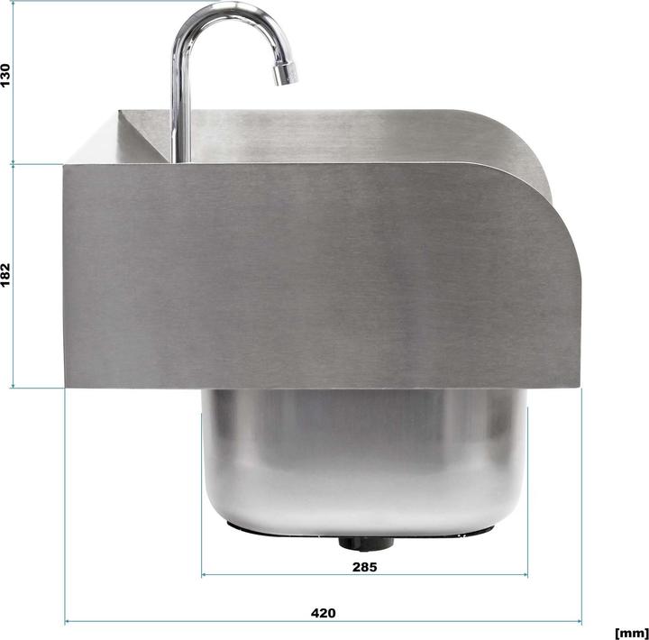 Produktbild XPOtool Gastro Waschbecken Edelstahl Handwaschbecken quadratisch Spülbecken (398 mm, 420 mm)